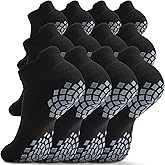 SITOISBE Pilates Grip Socks - Cushioned Slipper Non-Slip Grippy for Women Men Yoga - Barre Workout Hospital Sticky Socks