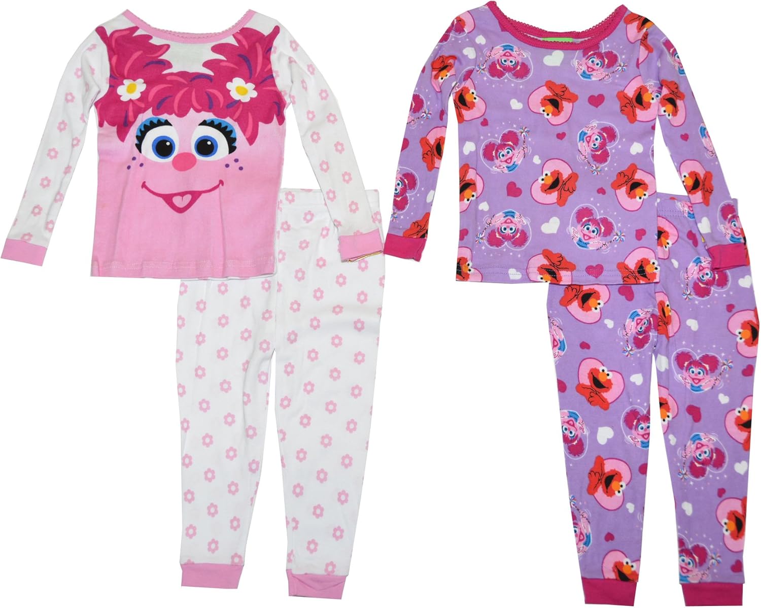 Sesame Street Girls' Abby and Elmo 4Piece Cotton Pajama