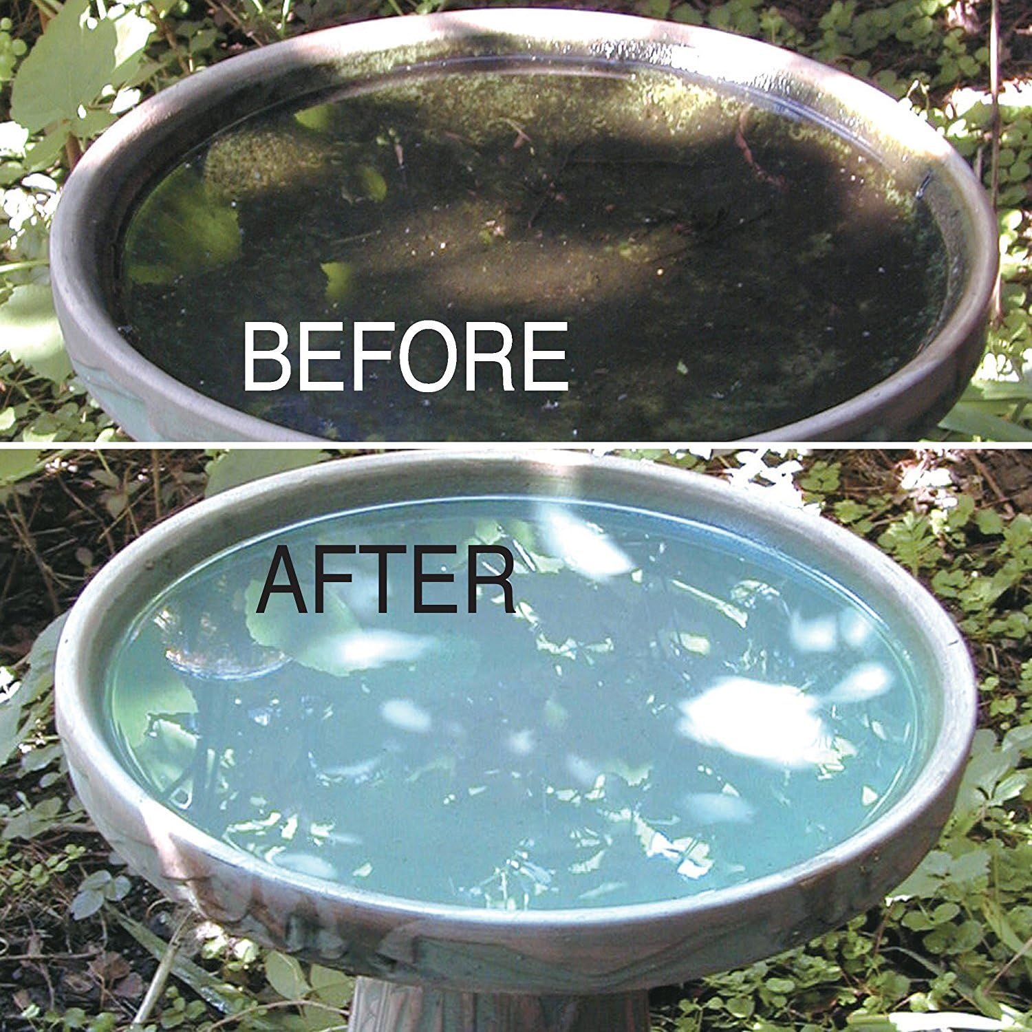 Birdbath Protector The Best Birdbath Cleaner that Prevent Stains and Mineral Deposits. All Natural Enzymes Help Keep Your Birdbaths looking Like Brand New and is Safe for Birds. 4oz.: Garden & Outdoor