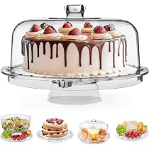 Amazon.com | HBlife Cake Stand with Acrylic Dome Cover (12.2 ...