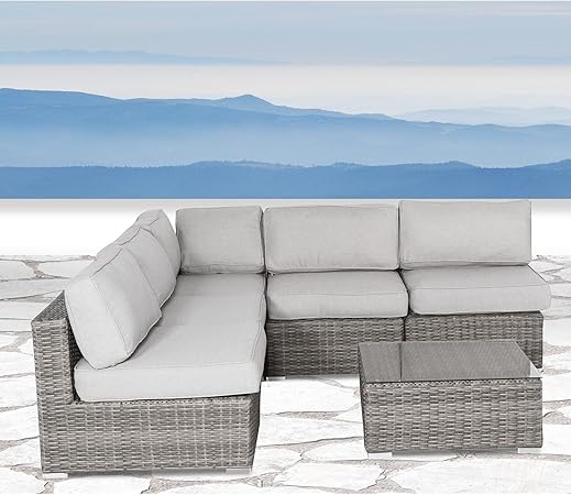 Amazon Com Patio Sofa Set Weather Resistant Outdoor Resort