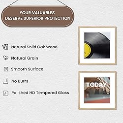 Venusmiles Vinyl Record Frame Natural Oak Wood 16 X