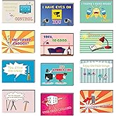 Creanoso Comedic Things Postcards (60-Pack) - Cool and Unique Gift Card Greeting Tokens for Boys Girls Men Women Teens – Assorted Bulk Collection Set – Cool Card Gifts