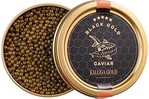 BLACK GOLD CAVIAR Kaluga Gold Black Caviar 1.76 Oz / 50 g - Sturgeon Сaviar with Balanсed Flavor - Gourmet Fish Roe, Сaviar Food