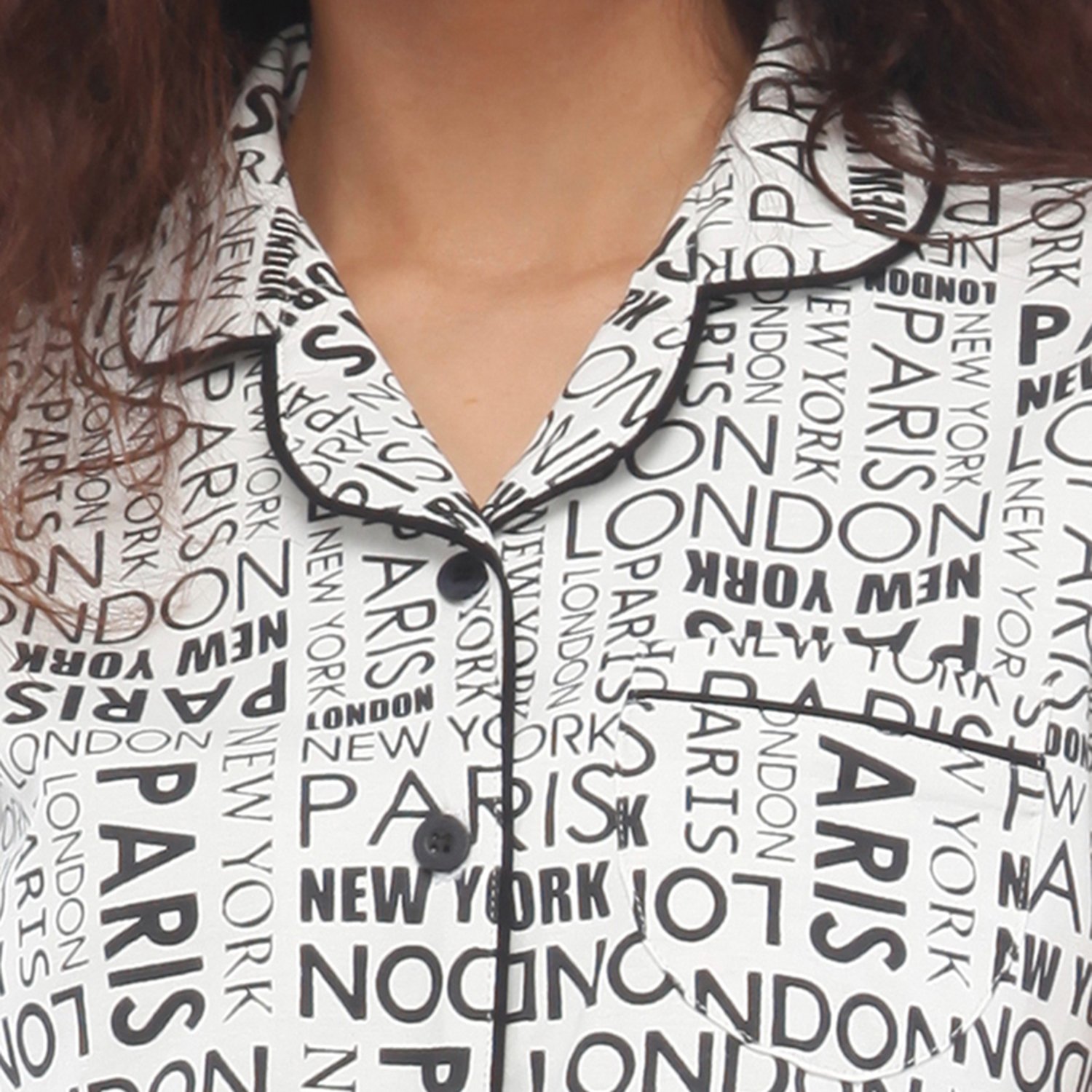 nite flite london paris ny cotton pyjama set