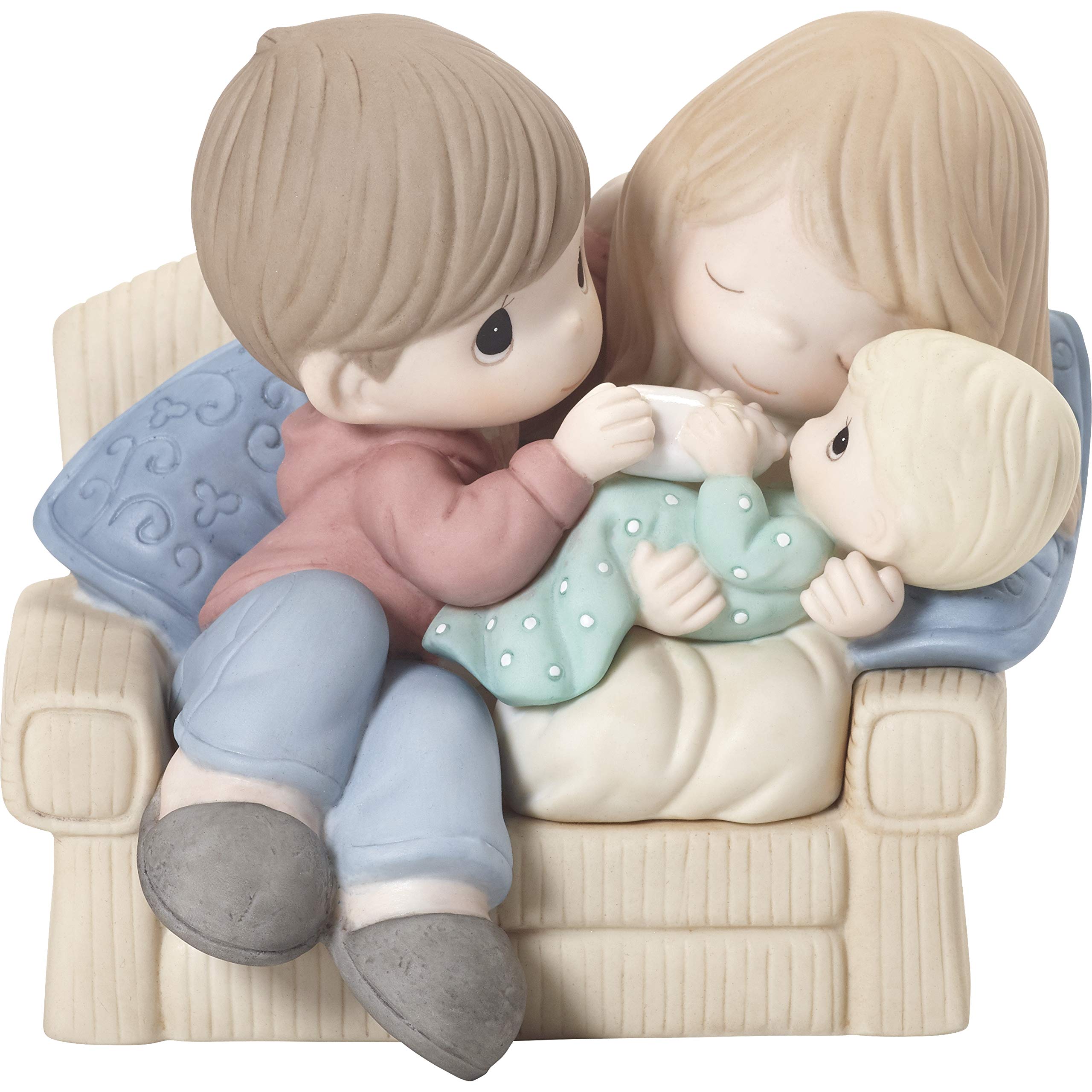 Precious Moments 192019 Makes Love Stronger Couple with Baby Bisque Porcelain Figurine, Multicolor