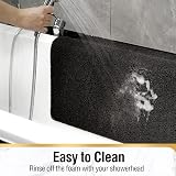 HITSLAM Shower Mat Non Slip 60 x 40 cm Loofah Drain Quick Drying Black view 7
