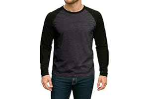 Decrum Raglan Shirt Men - Soft Sports Jersey Style Long Sleeve Baseball Shirts for Men