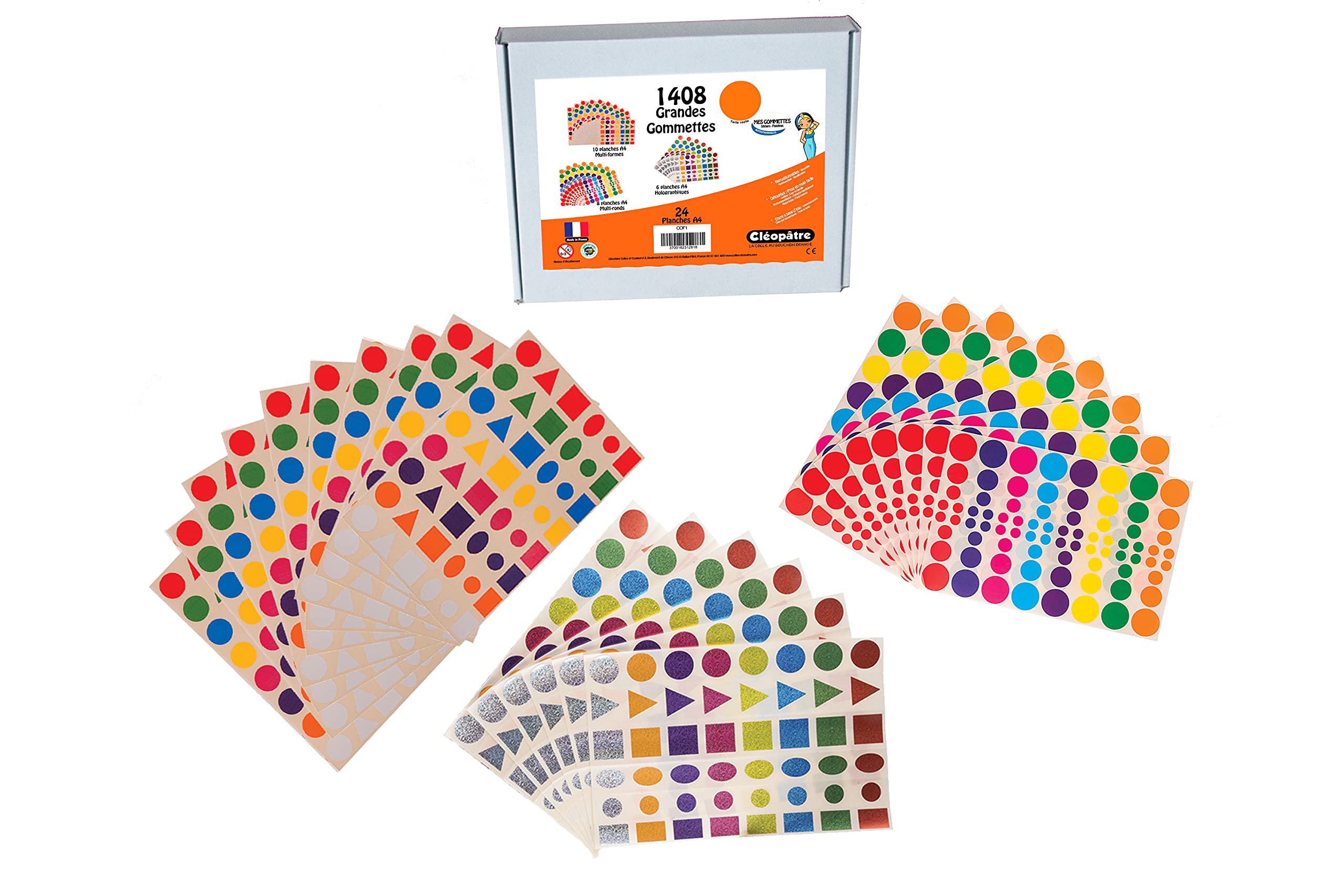 Gribouill'Art COF1 Stickers, Multi-Colour, 1408