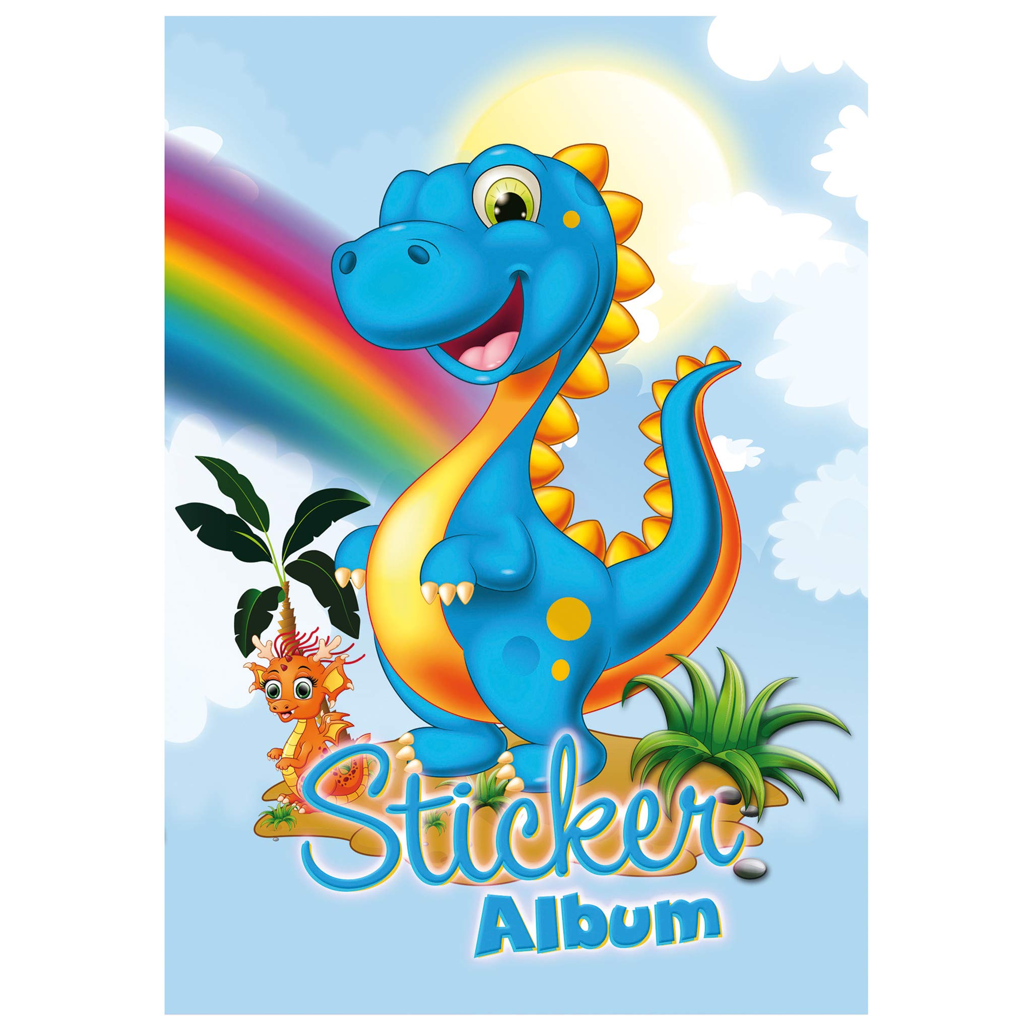 HERMA Dinosaur Sticker Book A5 Blank (16 Pages, Coated Special Paper) for Scrapbooking, Sticker Album for Kids 15422