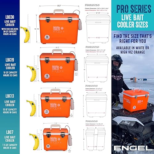 Engel 19qt Live Bait Cooler Box with 2nd Gen 2-Speed Aerator Pump