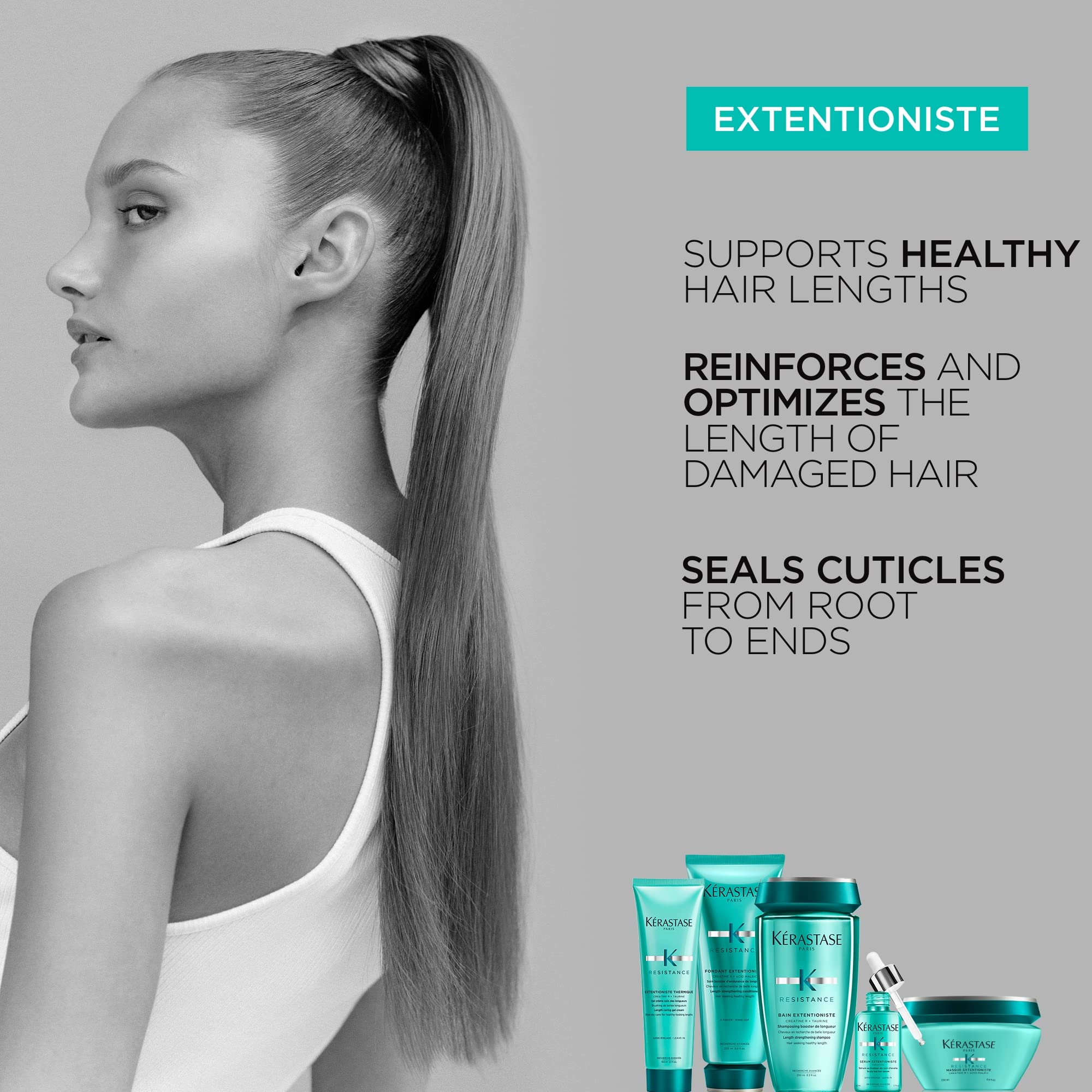 KERASTASE Fondant Extentioniste Length Strengthening Conditioner - Strengthens Damaged Hair Lengths, Seals Split Ends for Longer Hair, Detangles, With Amino Acids