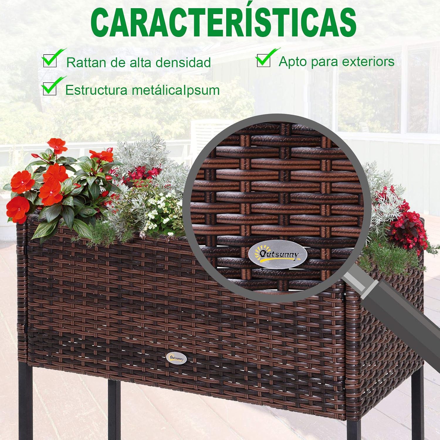 Outsunny Jardinera Exterior para Huerto Urbano Jardinera ...
