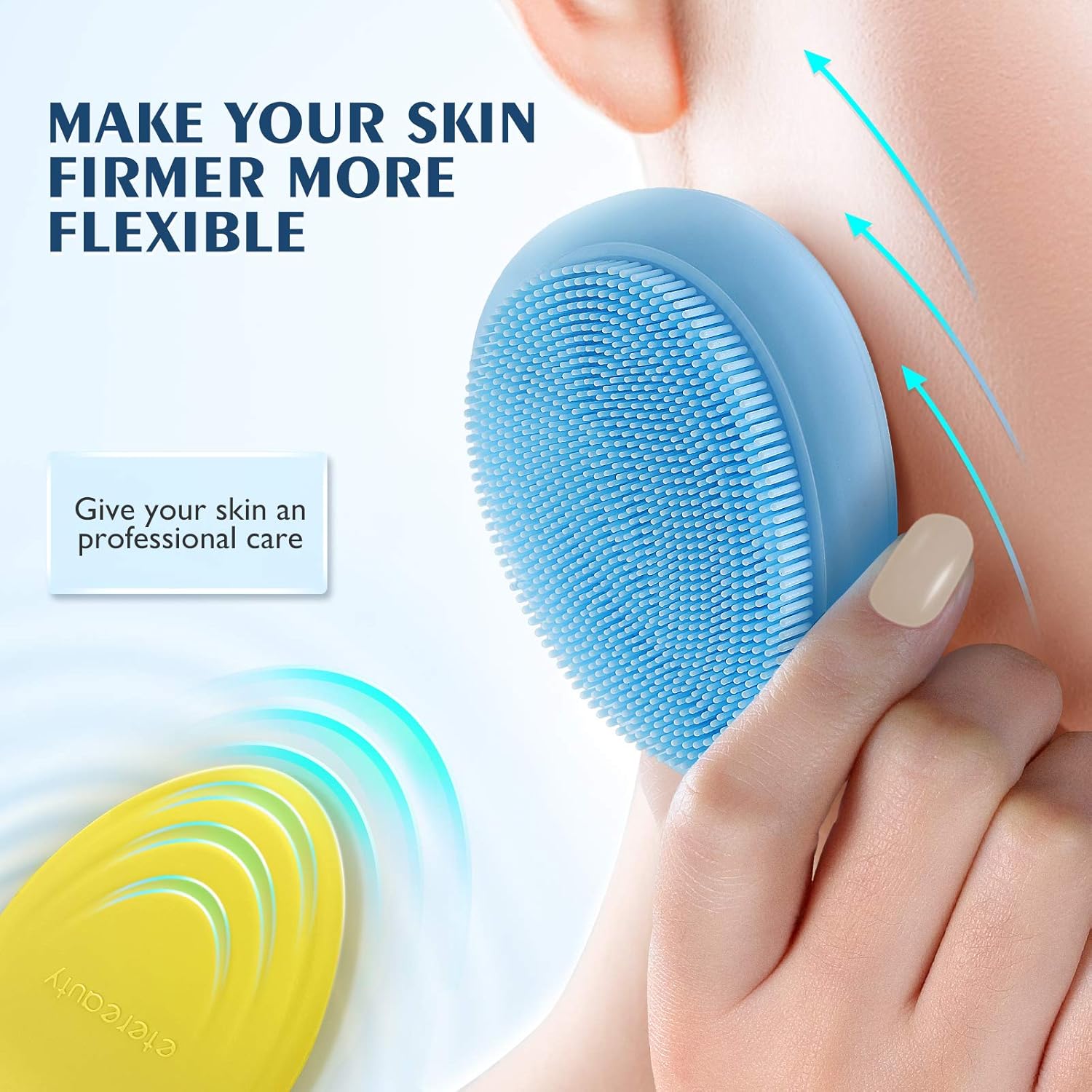 Silicone Face Scrubber, 2 Pack Soft Facial Scrubber for Exfoliator ETEREAUTY Manual Facial Cleansing Brush Non-slip Pad with Travel Portable Box for Blackhead Removing Exfoliating Massage Pore: Beauty