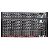 Depensheng DX16 DJ Sound Controller Interface w/USB Drive for Computer Recording 16-Channel Studio Audio Mixer - XLR Microphone Jack, 48V Power, RCA Input/Output for Professional and Beginners
