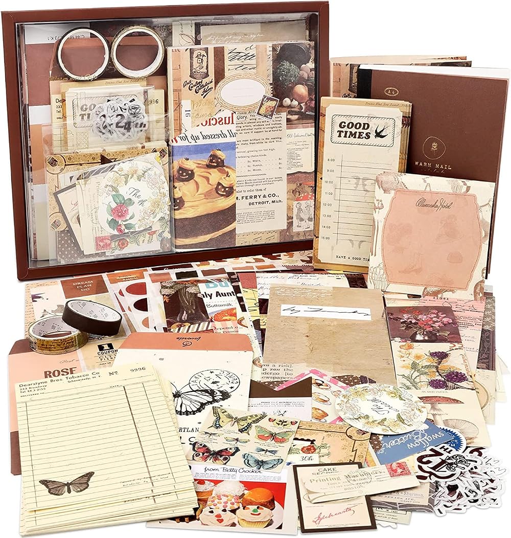 Draupnir Vintage Scrapbook Kit 346pcs A6 Notebook Journal Supplies