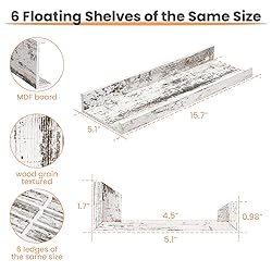 upsimples Floating Shelves for Wall, Wood Mounted