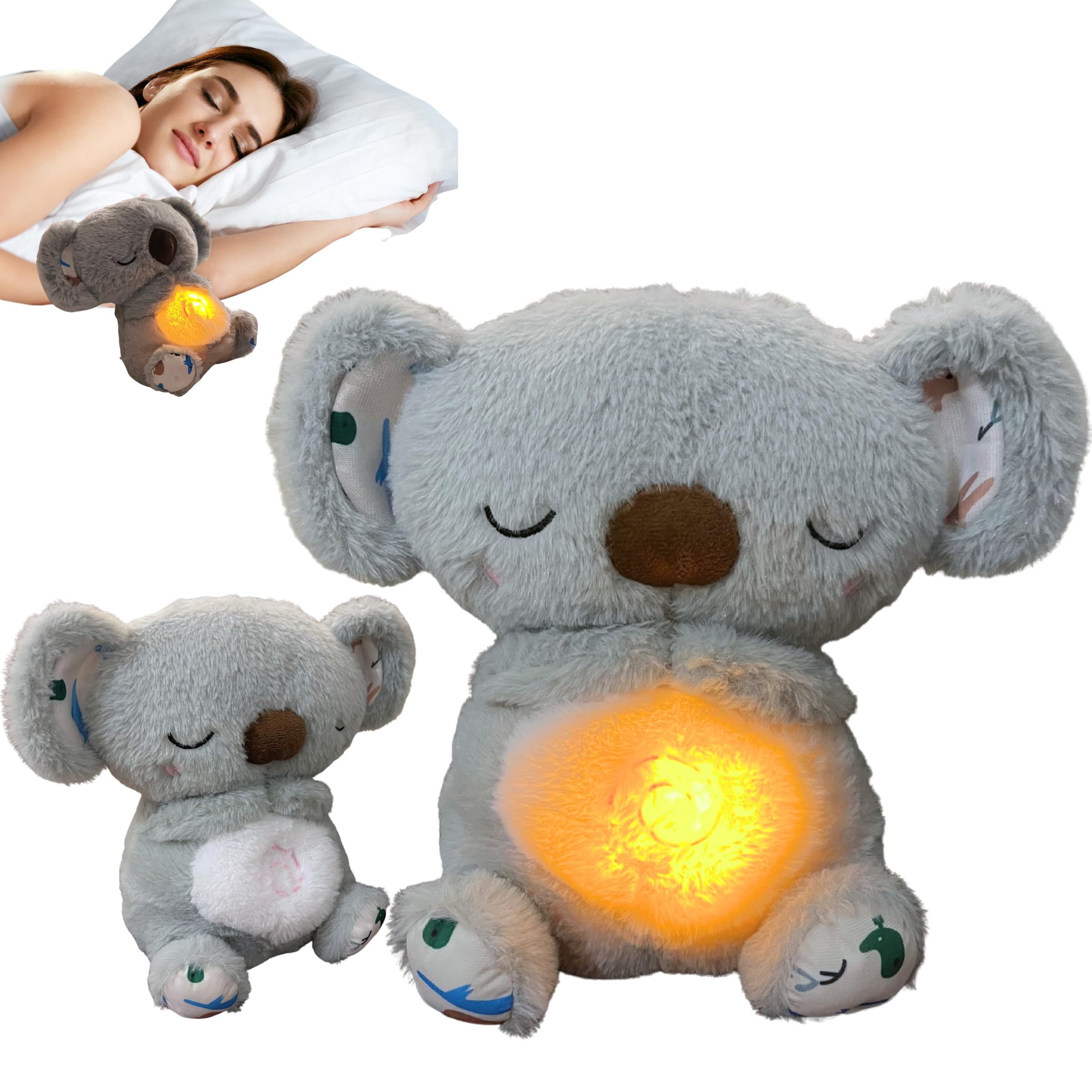 JULI Anxiety Relief Koala, Breathing Teddy Anxiety Bear with Calming Music, Lights, Sleeping Otter Plush, Soothing Koala for Adults & Kids, Stress Relief Stuffed Animal (3-Level Adjustable Volume)