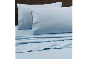 Tribeca Living King Luxury Solid Flannel Generous Size Flat Sheet, Sky Blue