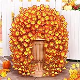 MARTINE MALL 2 PCS Look Real Artificial Fall Flowers for Outdoors, Faux Mums for Outdoor Planters, UV Resistant Fall Flowers Artificial for Decoration Fake Mums for Porch Front Door (Mixed Color)