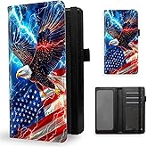 ETLKJVBL Checkbook Cover for Women Men, Rfid Blocking Check Book Cover, American Flag Eagle Checkbook Holder Wallet, Stylish Leather Checkbook Covers for Personal Checkbook