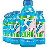 Grab1 Blue Raspberry Hydrate Electrolyte Sports Drink, Zero Sugar, 16.9 fl oz (12 Pack) | Sugar-Free | Electrolyte Beverage