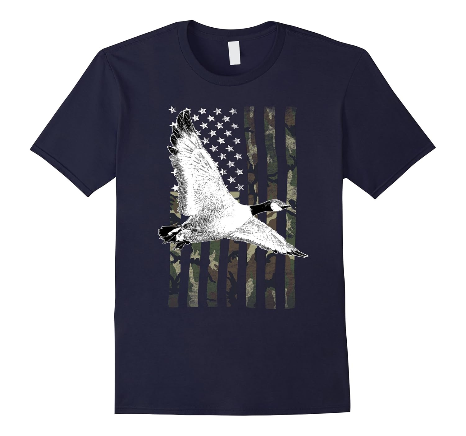 Goose Hunting Camouflage American Flag T-Shirt-Rose