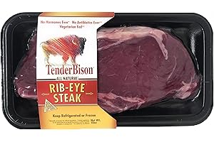 Bison Ribeye Steaks 10 oz. USDA Inspected - (Count of 4) - TenderBison
