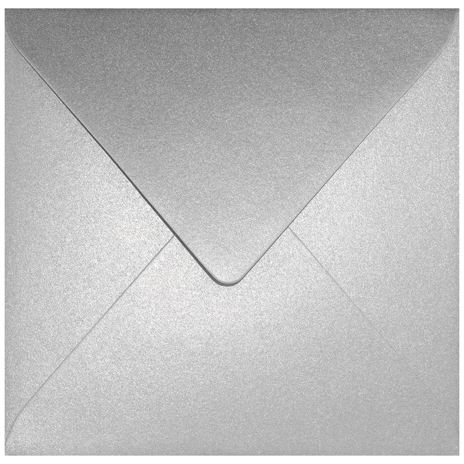 Netuno 25 Square Silver Pearl envelopes 153 x 153 mm 6 x 6 in 120gsm Aster Metallic Silver Pearlescent Invitation Envelope Shimmer envelopes for Greeting Cards Anniversary Wedding Invitations