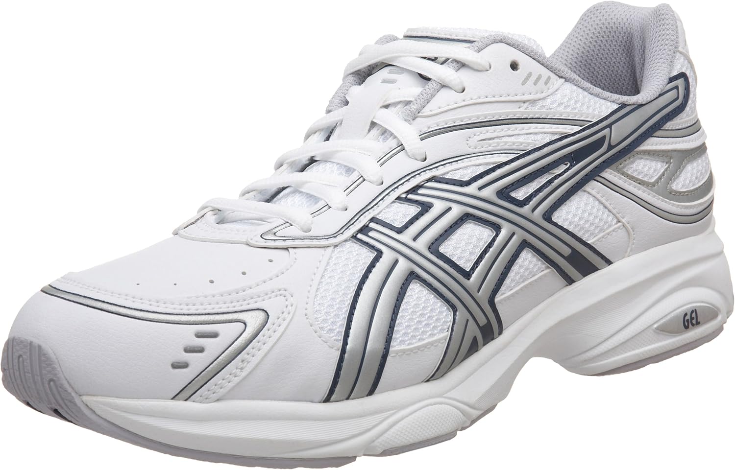 ASICS Men's GELResort Walking Shoe, White/Silver/Navy, 9 D US Shoes
