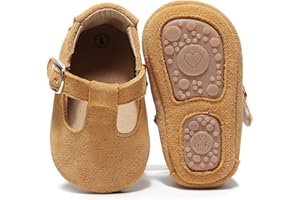 HONGTEYA Leather Baby Moccasins Hard Soled Tassel Crib Toddler Shoes for Boys and Girls…