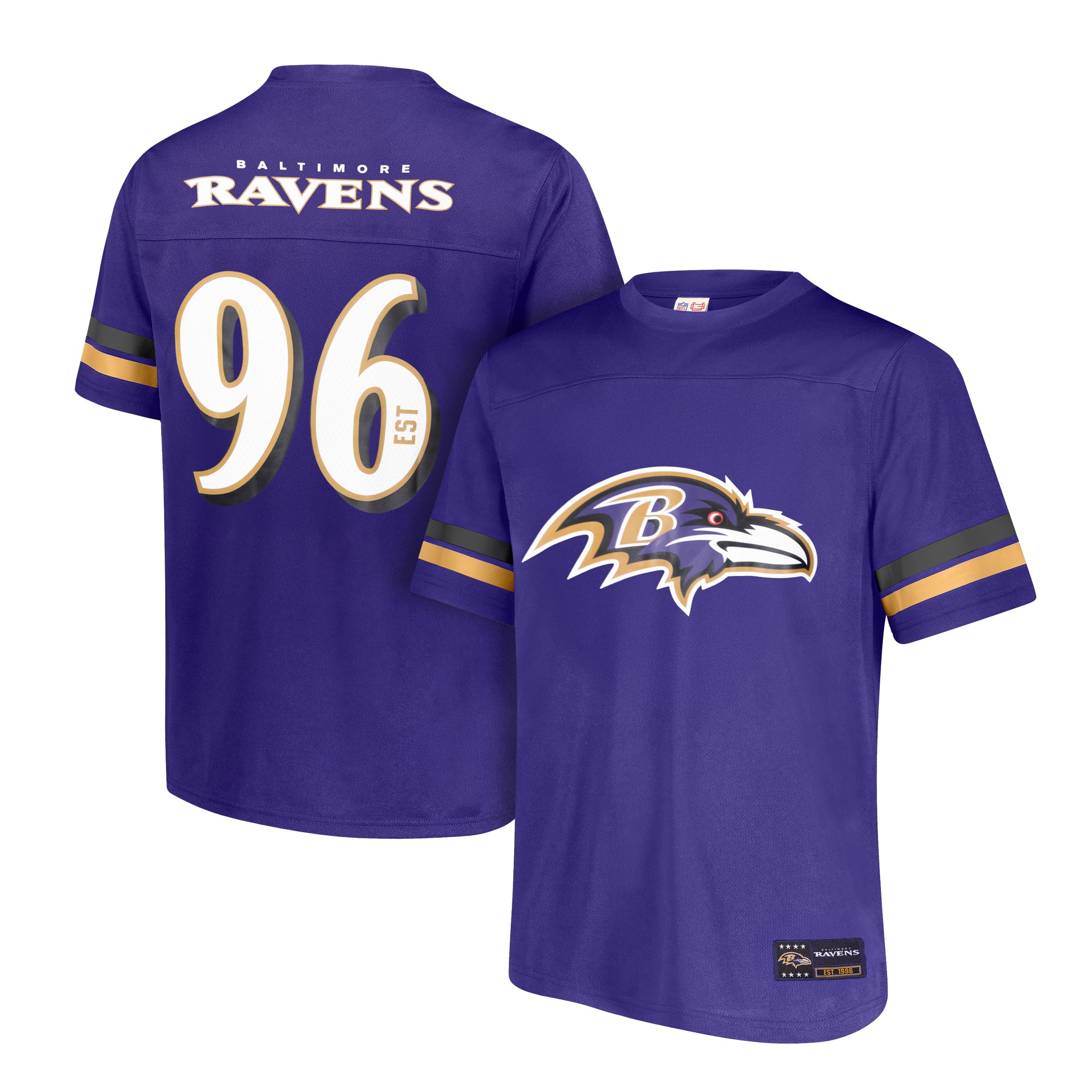 Ultra Game NFL Official Adults Super Soft Vintage Game Day Jersey Shirt - Unisex, Baltimore Ravens, Team Color 2023, 3X-Large Image