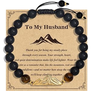 MINIMISSMIANYC MIMISSMIANYC Inspirational Bracelet Gifts for Men - Anniversary Graduation Birthday Gifts for Men, Natural Tig