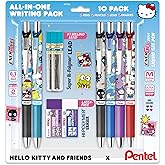 Pentel Writing Essentials 10 Pack, Hello Kitty&reg; and Friends, Limited Edition, 4 EnerGel 0.7mm gel pens, 2 EnerGize 0.7mm pencils, 2 bock erasers, and 2 refill leads