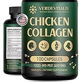 VERDEVITALIS Collagen Type ii Capsules -Nutritional Supplement for Joint, Skin & Bone Support-Non-GMO, Anti-Aging Supplements with Hydrolyzed Collagen Peptides - 100 Capsules