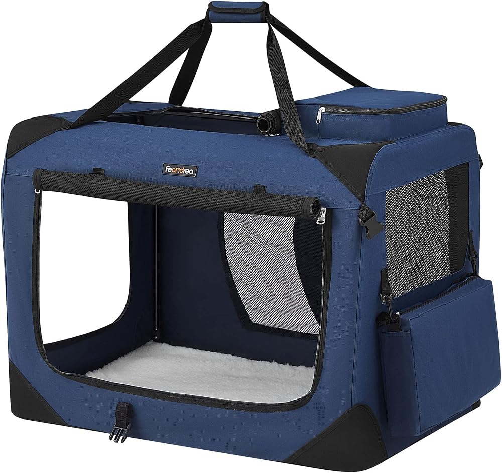 Feandrea Foldable Pet Carrier Bag 81x58x58 cm Dark Blue PDC80Z