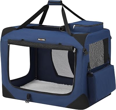 Feandrea Foldable Pet Carrier Bag 81x58x58 cm Dark Blue PDC80Z