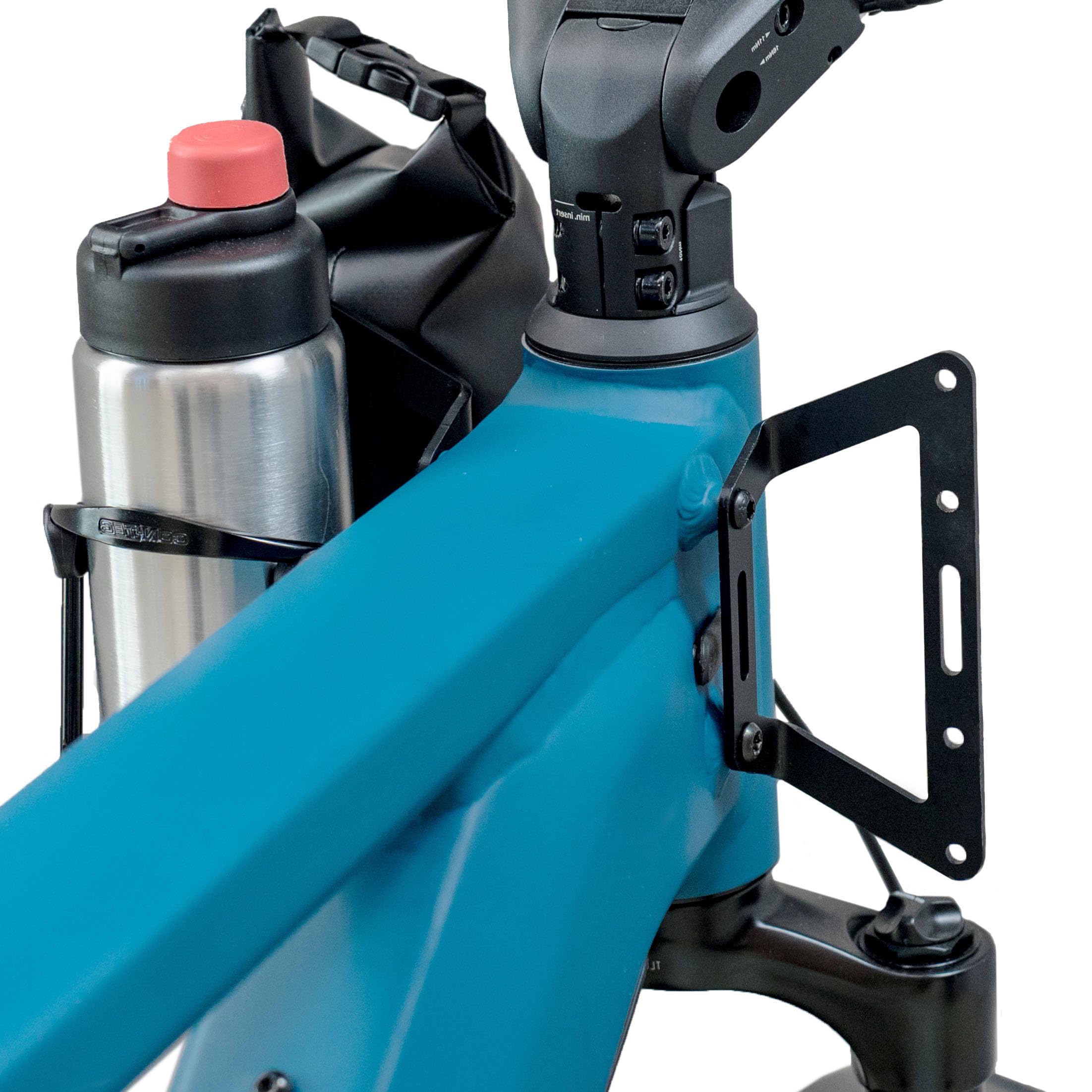 Fahrer Multiadapter for Riese & Müller E-Bikes - Adapter for Four Accessories, Bottle Holder, Lock Holder, Stainless Steel, Black