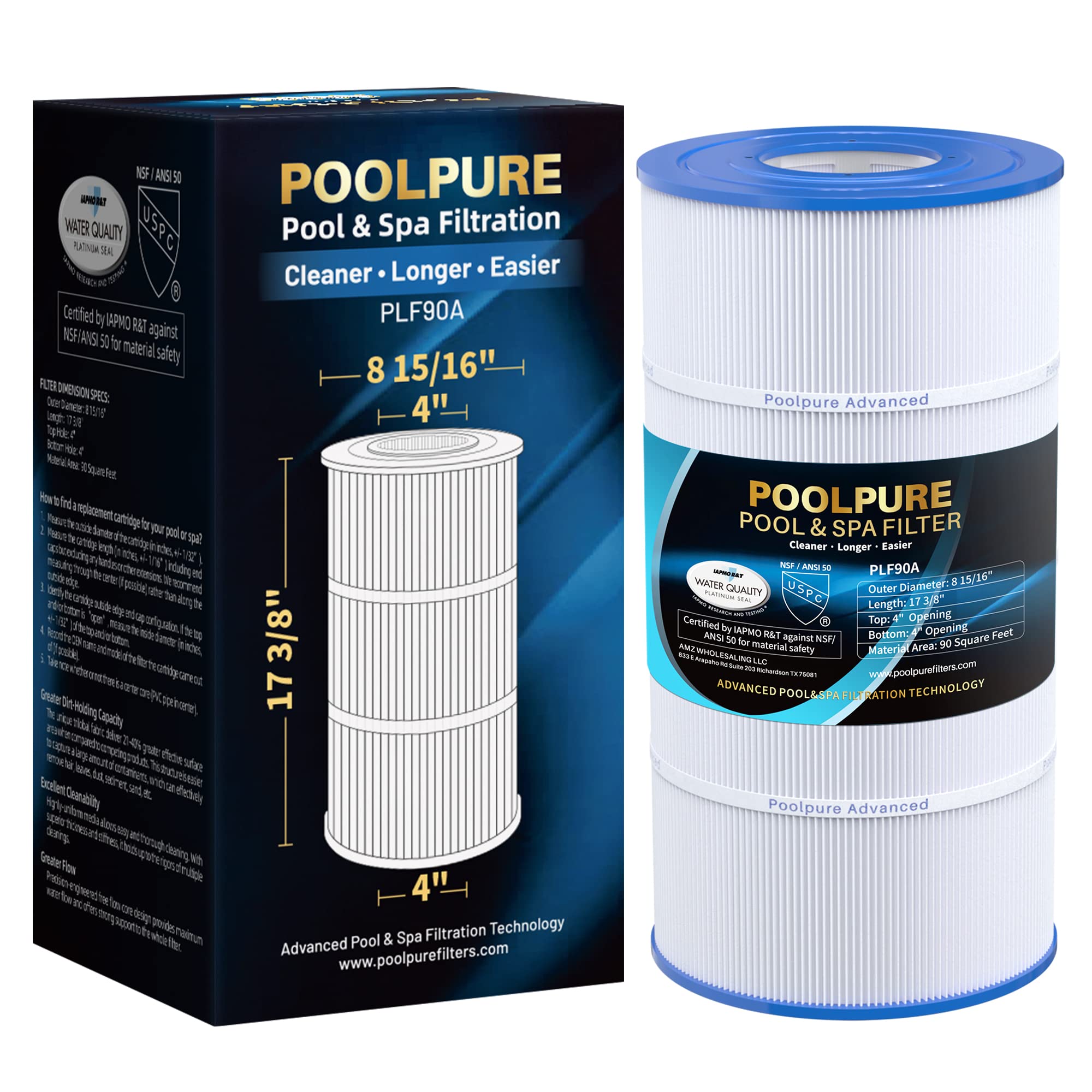 POOLPURE PLF90A Pool Filter Replaces Hayward