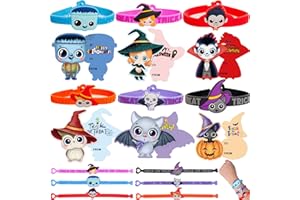 ceiba tree Halloween Party Favors Rubber Bracelets Silicone Wristbands 24 PCS Mini Cards Gifts for Kids Trick or Treat Goodie Treat Bags Stuffers Filler Classroom Prizes School Class Exchange Supply