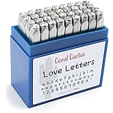 Custom Font Number and Letter Stamping Tool Case (36 Lowercase Stamps/Alphabet 0-9#, ") 1/8 inch (3mm) Letters, Numbers, Symbols - Hard Carbon Steel Tools - Stamp/Punch Metal, Jewelry, Leather, Wood