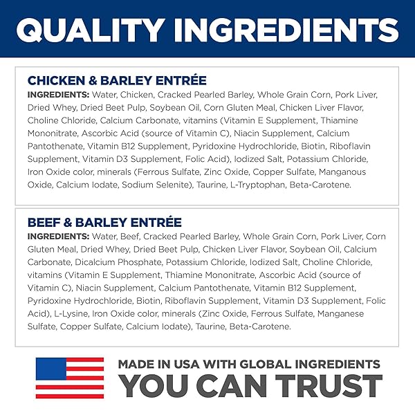 HILL’S SCIENCE DIET ADULT 7+, SENIOR ADULT 7+ PREMIUM NUTRITION, WET DOG FOOD, VARIETY PACK: CHICKEN & BARLEY; BEEF & BARLEY LOAF, 13 OZ CAN VARIETY PACK, CASE OF 12