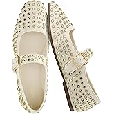 CUSHIONAIRE Women's Princess Bling Studded Mary Jane Flats