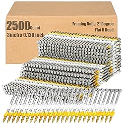 Therwen Framing Nails, 21 Degree, Flat D