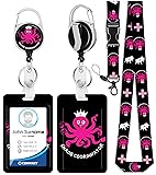 Plifal ID Badge Holder with Lanyard and Retractable
