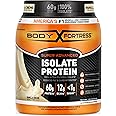 Body Fortress 100% Ultra-Filtered Isolate Protein Powder, Vanilla, 60g Protein & 12g BCAAs Per 2 Scoops, Muscle Gain & Recovery, Immune Support with Vitamins C & D, 1.5lbs,Packaging May Vary