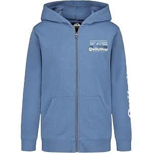 Quiksilver Boys' Full-zip Fleece Hoodie Sweatshirt With Front Pouch Pocket