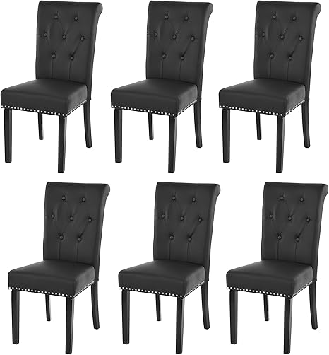 Mendler Dining Chairs Chesterfield Chair Ii Recliner Chair Faux Leather Black With Dark Legs Amazon De Kuche Haushalt