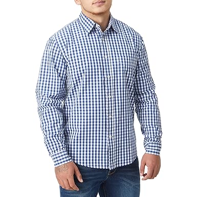 Charles Wilson Originals Kariertes Gingham Langarm Freizeithemd