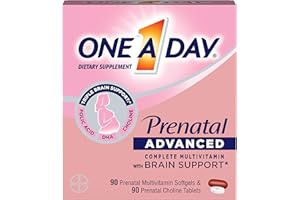 One A Day Women’s Prenatal Advanced Complete Multivitamin with Brain Support* with Choline, Folic Acid, Omega-3 DHA & Iron for Pre, During and Post Pregnancy, 90+90 Count, (180 Count Total Set)